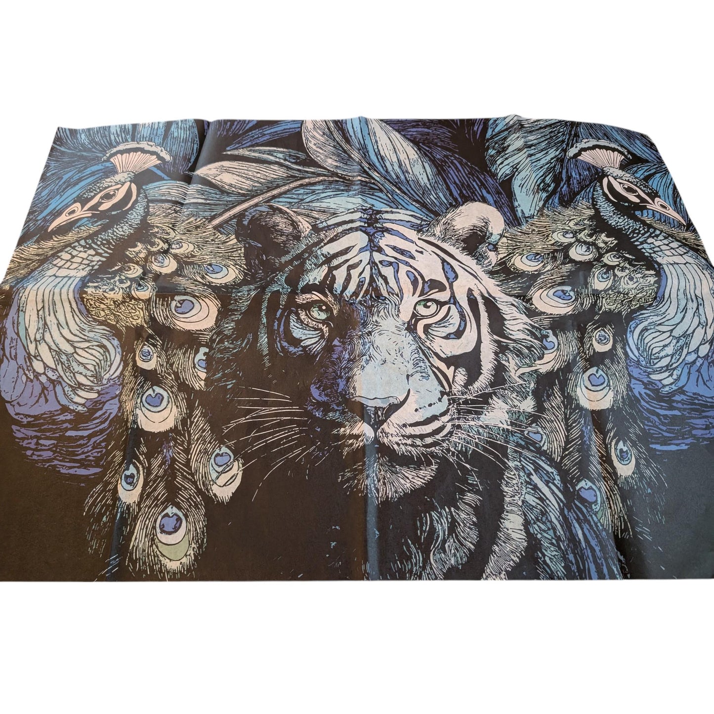 Fairy Core Decoupage Paper for Furniture: Enchanting Pink Tiger  Design for  Unique Home Decor - Perfect for DIY Projects. Elevate your crafting experience with our enchanting Fairy Core Decoupage Paper featuring a captivating Blue Tiger and Peacock Design! This beautifully crafted decoupage paper is perfect for unique DIY crafts and home decor projects, allowing you to infuse your creations with a touch of whimsy and elegance. Our decoupage paper is designed with the fairy core aesthetic style.