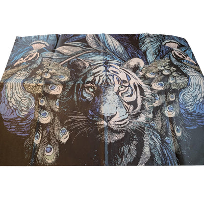 Fairy Core Decoupage Paper for Furniture: Enchanting Pink Tiger  Design for  Unique Home Decor - Perfect for DIY Projects. Elevate your crafting experience with our enchanting Fairy Core Decoupage Paper featuring a captivating Blue Tiger and Peacock Design! This beautifully crafted decoupage paper is perfect for unique DIY crafts and home decor projects, allowing you to infuse your creations with a touch of whimsy and elegance. Our decoupage paper is designed with the fairy core aesthetic style.