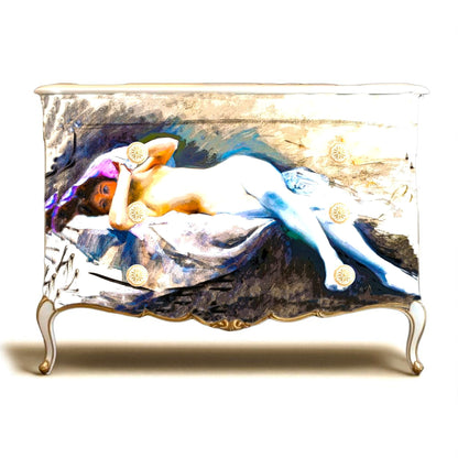 Large Decoupage Paper for Furniture Upcycling | Vintage Erotica Decor, Artistic Nude Woman Tissue Paper for Home Remodeling and Art Projects. 
Transform your furniture and art projects with this stunning large decoupage paper featuring vintage erotica and artistic nude woman designs. Crafted from high-quality tissue paper, each sheet measures 30 by 20 inches, providing ample material for creative upcycling and home remodeling. The delicate yet durable tissue allows for seamless layering and art