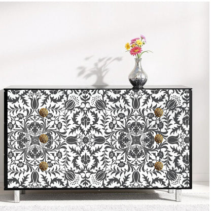 Transform your furniture and craft projects with our Elegant Damask Decoupage Paper: a stunning DIY furniture makeover essential. Featuring a classic black and white damask pattern, this decorative tissue paper is perfect for adding a touch of timeless elegance and charm to any piece. 
Ideal for furniture upcycling, scrapbooking, or creative decor, this high-quality decoupage paper allows you to effortlessly elevate your DIY projects with style and sophistic. Gorgeous damask design  decoupage