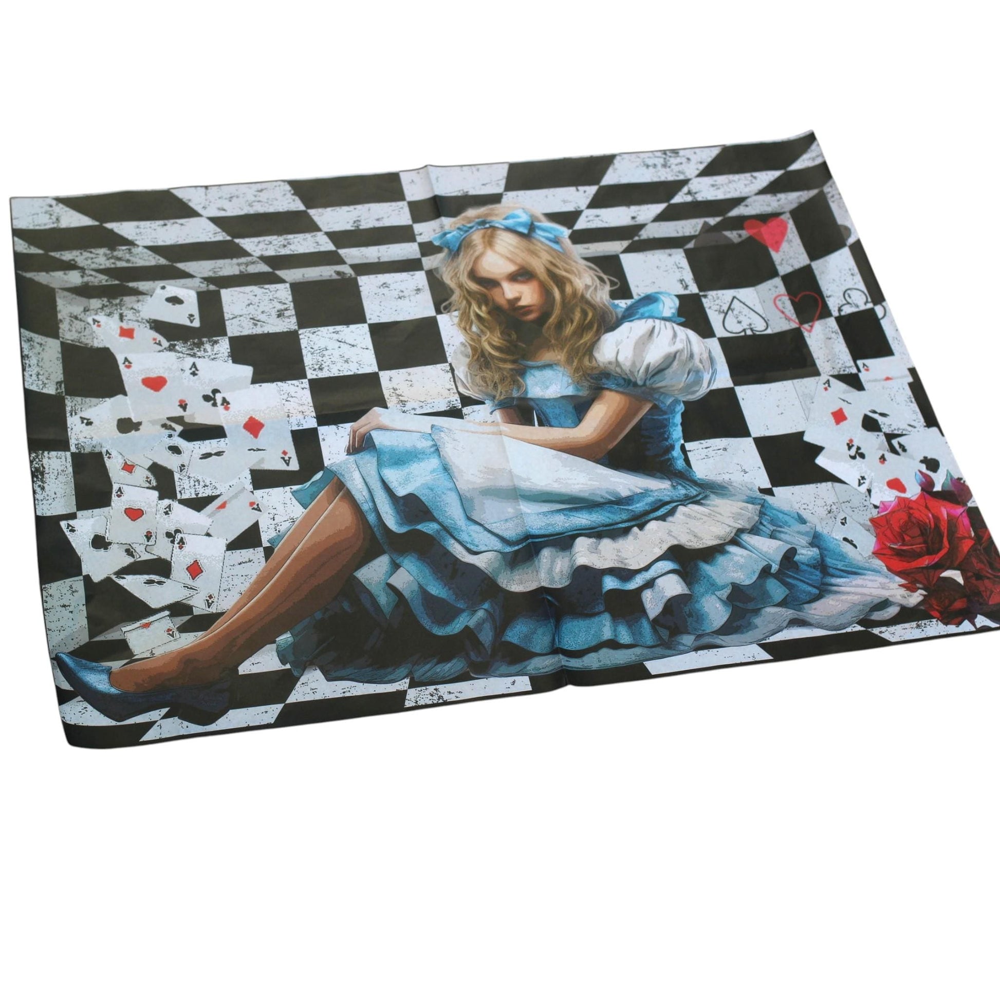 Alice in Wonderland Decoupage Paper, DIY Crafts,  Tissue Paper, Home Decor Supplies, Vibrant Lewis Carroll Craft Paper. Discover the magic of storytelling with our Alice in Wonderland Decoupage Paper, a vibrant and whimsical addition to your DIY craft supplies. Perfect for adding a touch of fairy core charm to your projects, this high-quality tissue paper features detailed and colorful designs inspired by Lewis Carroll’s beloved characters and scenes. for whimsical home decor decoupage paper.