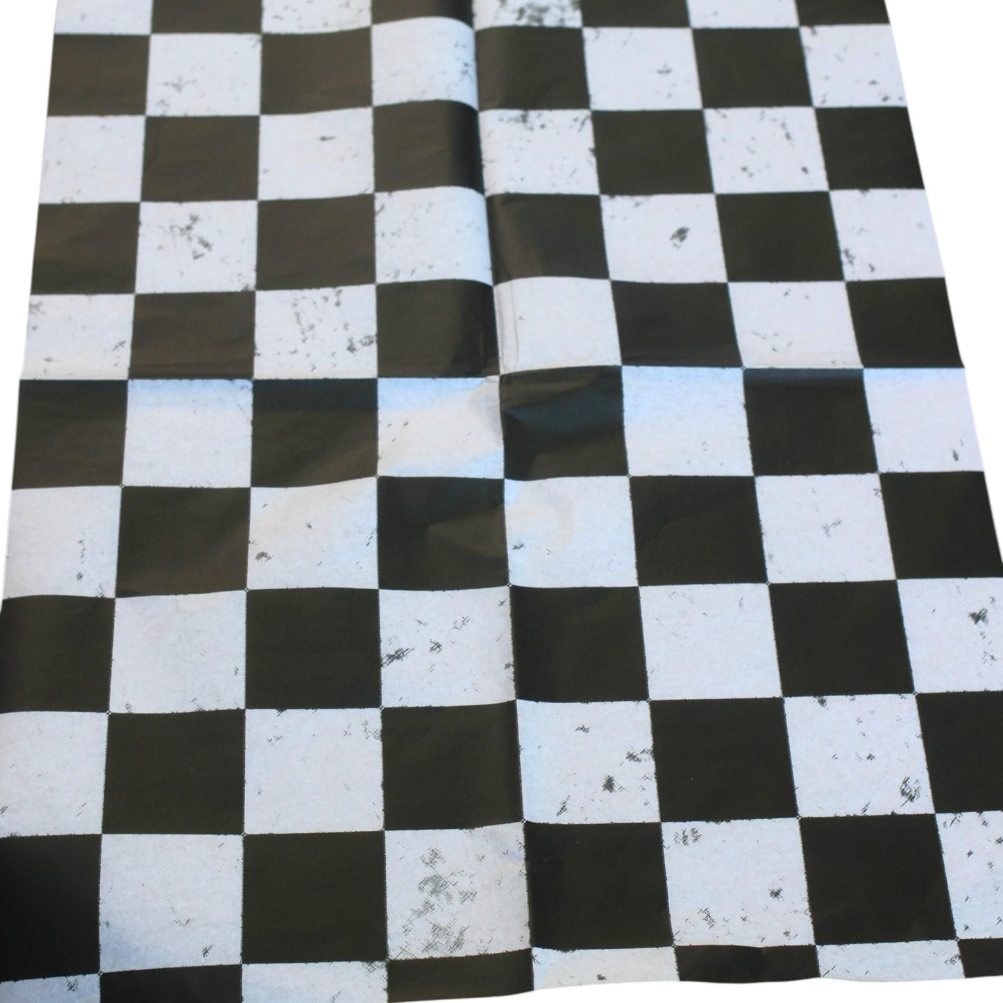 Large Decoupage Paper: Checkerboard Pattern Black and White Upcycling Tissue. Featuring a  checkerboard pattern in  black and white. Perfect for crafters, decorators, and upcycling enthusiasts, this high-quality tissue paper allows you to effortlessly elevate furniture, home decor, and craft pieces into personalized masterpieces. Whether you're redesigning vintage furniture, creating unique wall art, or embellishing glass and metal surfaces, this versatile decoupage paper is your go-to choice