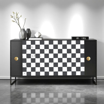 Large Decoupage Paper: Checkerboard Pattern Black and White Upcycling Tissue. Featuring a  checkerboard pattern in  black and white. Perfect for crafters, decorators, and upcycling enthusiasts, this high-quality tissue paper allows you to effortlessly elevate furniture, home decor, and craft pieces into personalized masterpieces. Whether you're redesigning vintage furniture, creating unique wall art, or embellishing glass and metal surfaces, this versatile decoupage paper is your go-to choice