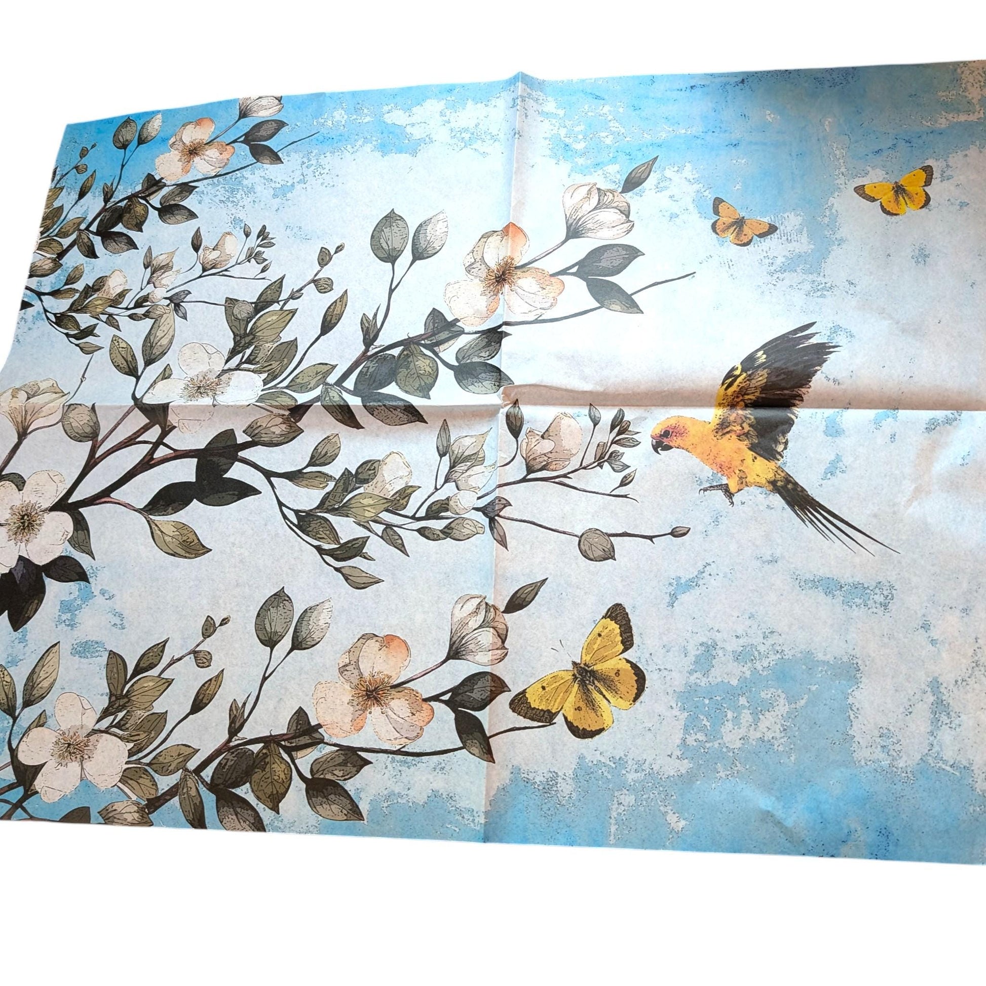 Floral Decoupage Paper | Furniture Upcycling Decor | DIY Craft Supplies | 20”x30” Tissue Paper for Furniture Makeover and Crafts. Discover the beauty of creative transformation with our Floral Decoupage Paper, a perfect choice for furniture upcycling, DIY crafts, and artistic decor projects. Made by Pieces Reclaimed by Dina, this vibrant tissue paper features a stunning, eye-catching floral design that will elevate any furniture makeover or craft endeavor. Perfect for creating custom furniture.