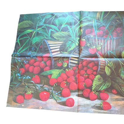 Large Decoupage Paper for Furniture Upcycling Strawberry Tissue Napkin: Decor Makeover and Crafts. Discover the beauty of creative transformation with our Floral Decoupage Paper, a perfect choice for furniture upcycling, DIY crafts, and artistic decor projects. Made by Pieces Reclaimed by Dina, this vibrant tissue paper features a stunning, eye-catching floral design that will elevate any furniture makeover or craft endeavor. Perfect for creating custom furniture for a farm home decor style