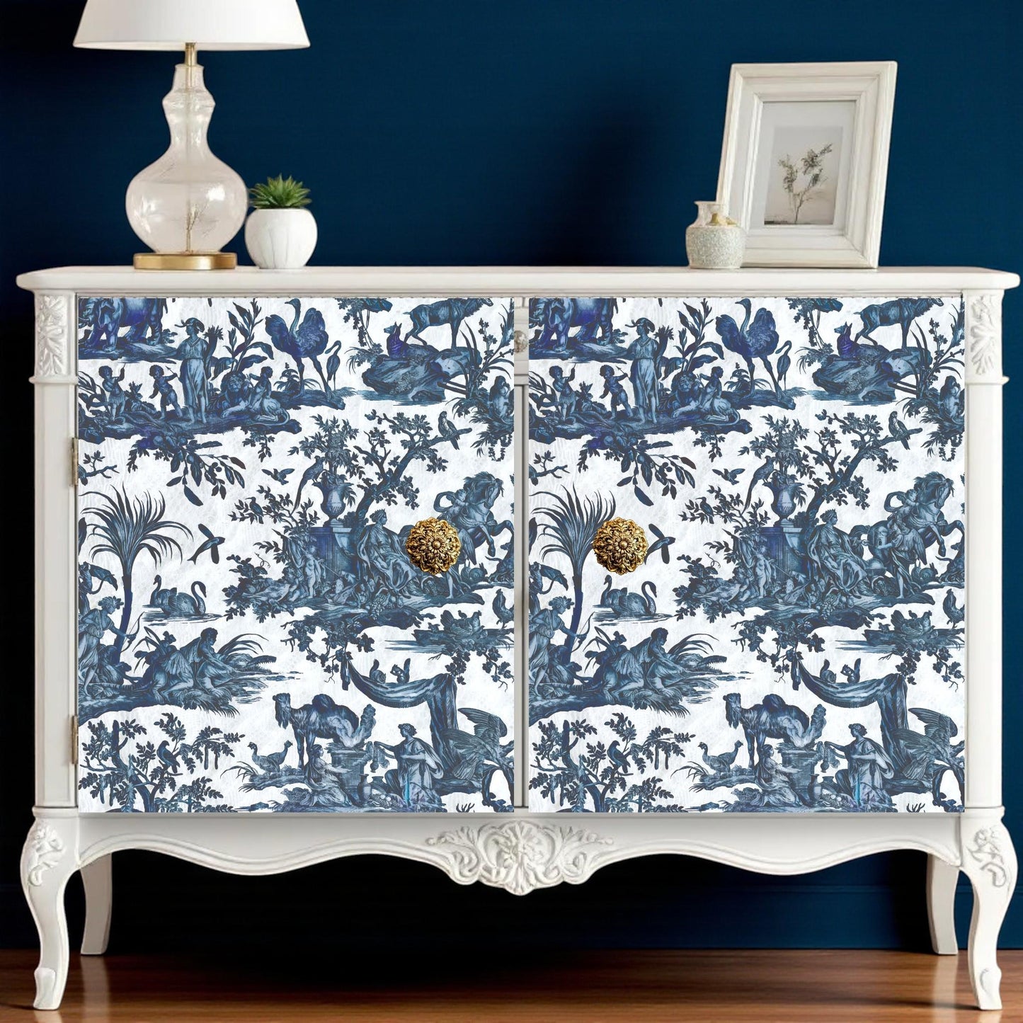 Decoupage Paper TOILE de JOUY Blue Vintage Tissue Paper | Furniture Upcycling | DIY Craft Projects | Furniture Makeover | Scrapbooking Paper. Transform your DIY projects and furniture makeovers with our stunning Decoupage Paper TOILE de JOUY Blue Vintage Tissue Paper. Featuring a timeless toile de jouy design in elegant shades of blue, this vintage-inspired tissue paper is perfect for adding a touch of classic charm to any craft or furniture upcycling project. High-quality tissue paper for craft