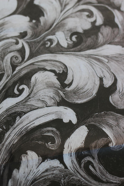Vintage Style Damask Black and White Decoupage Paper: Vintage Style Tissue Paper for Furniture Upcycling. Elevate your furniture and craft projects with our Damask Black and White Decoupage Paper, perfect for furniture upcycling and DIY decor enthusiasts. Featuring a vintage-inspired damask design in classic black and white, this tissue paper adds a touch of elegance and sophistication to any surface. Perfect for  creating unique scrapbooking projects, and  customizing home accents.