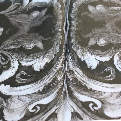 Vintage Style Damask Black and White Decoupage Paper: Vintage Style Tissue Paper for Furniture Upcycling. Elevate your furniture and craft projects with our Damask Black and White Decoupage Paper, perfect for furniture upcycling and DIY decor enthusiasts. Featuring a vintage-inspired damask design in classic black and white, this tissue paper adds a touch of elegance and sophistication to any surface. Perfect for  creating unique scrapbooking projects, and  customizing home accents.