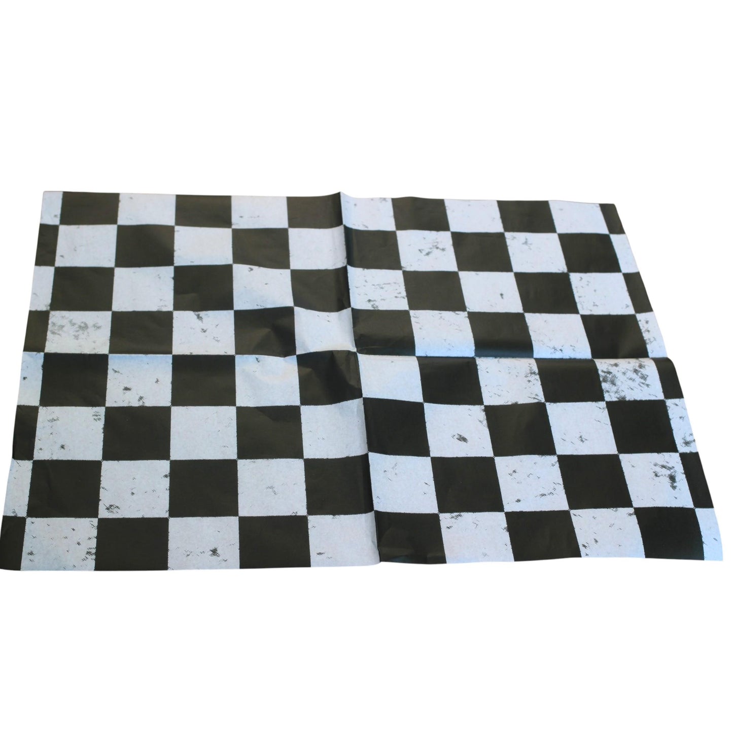 Large Decoupage Paper: Checkerboard Pattern Black and White Upcycling Tissue. Featuring a  checkerboard pattern in  black and white. Perfect for crafters, decorators, and upcycling enthusiasts, this high-quality tissue paper allows you to effortlessly elevate furniture, home decor, and craft pieces into personalized masterpieces. Whether you're redesigning vintage furniture, creating unique wall art, or embellishing glass and metal surfaces, this versatile decoupage paper is your go-to choice