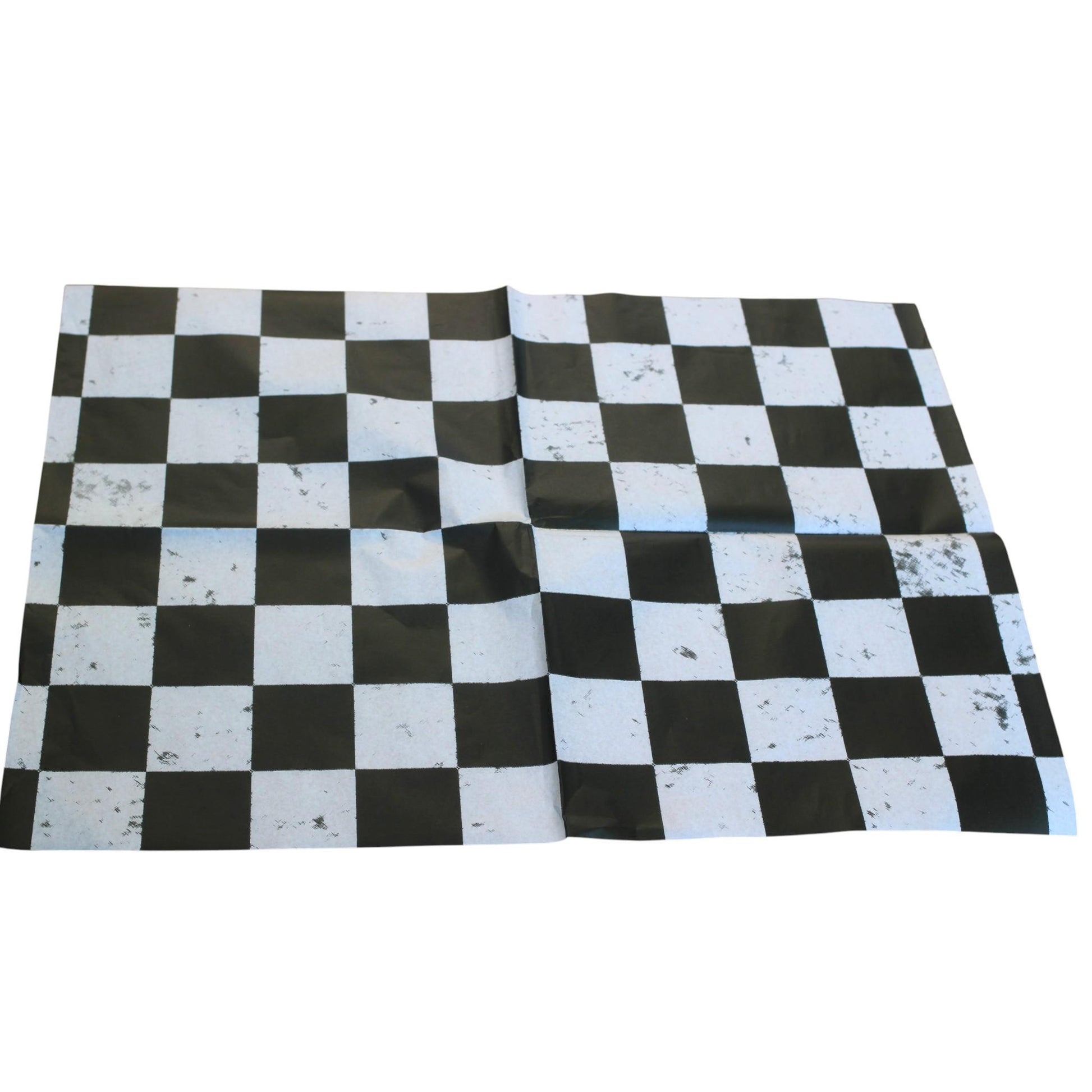 Large Decoupage Paper: Checkerboard Pattern Black and White Upcycling Tissue. Featuring a  checkerboard pattern in  black and white. Perfect for crafters, decorators, and upcycling enthusiasts, this high-quality tissue paper allows you to effortlessly elevate furniture, home decor, and craft pieces into personalized masterpieces. Whether you're redesigning vintage furniture, creating unique wall art, or embellishing glass and metal surfaces, this versatile decoupage paper is your go-to choice