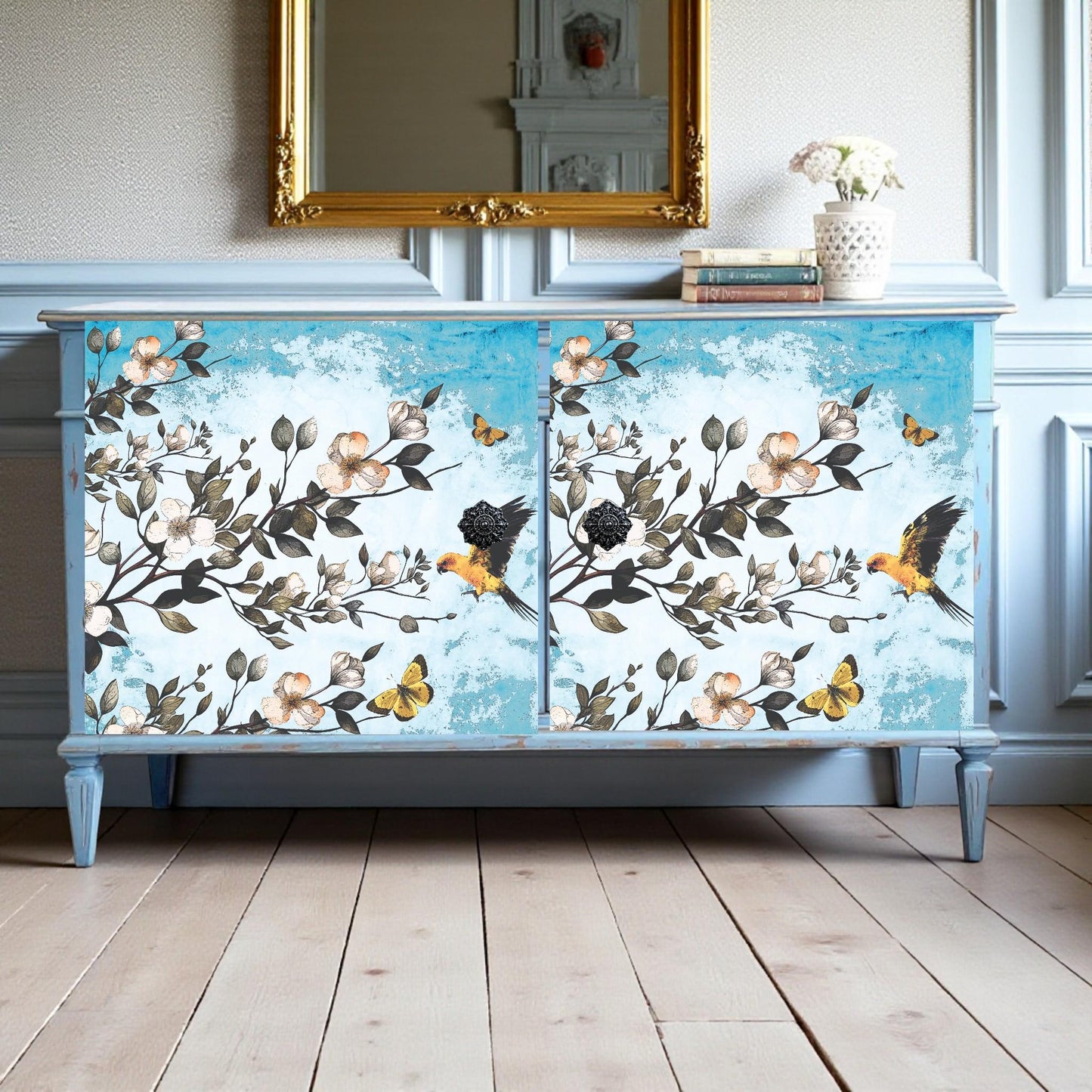 Floral Decoupage Paper | Furniture Upcycling Decor | DIY Craft Supplies | 20”x30” Tissue Paper for Furniture Makeover and Crafts. Discover the beauty of creative transformation with our Floral Decoupage Paper, a perfect choice for furniture upcycling, DIY crafts, and artistic decor projects. Made by Pieces Reclaimed by Dina, this vibrant tissue paper features a stunning, eye-catching floral design that will elevate any furniture makeover or craft endeavor. Perfect for creating custom furniture.