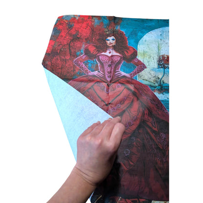 Alice in Wonderland Decoupage Paper: Queen of Hearts Vibrant DIY Craft Tissue. Bring a touch of whimsy and enchantment to your crafting projects with our Alice in Wonderland Decoupage Paper featuring the Queen of Hearts. This vibrant and detailed DIY craft tissue paper is perfect for adding a fairy core charm to your creative endeavors. Designed to inspire your imagination, it showcases colorful scenes and characters from Lewis Carroll’s beloved story, including the iconic Queen of Hearts.