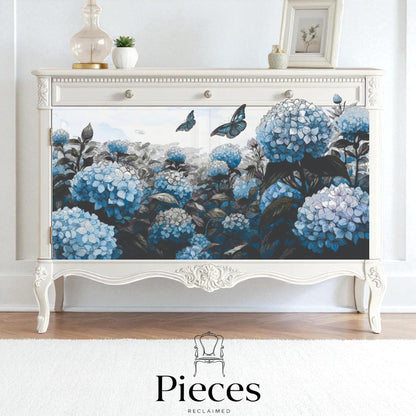 Let your creativity blossom with our "Hydrangea Dream" tissue paper. Measuring 21 inches by 29 inches, this high-quality rice paper is easy to cut, fold, and adhere, making your upcycling projects effortless and enjoyable. Its versatile design complements a variety of styles, from shabby chic to modern boho, adding a touch of nature-inspired elegance to your creations. Perfect for scrapbooking, furniture decals, decoupage techniques, or mixed media art, this decoupage paper is perfect for DIY