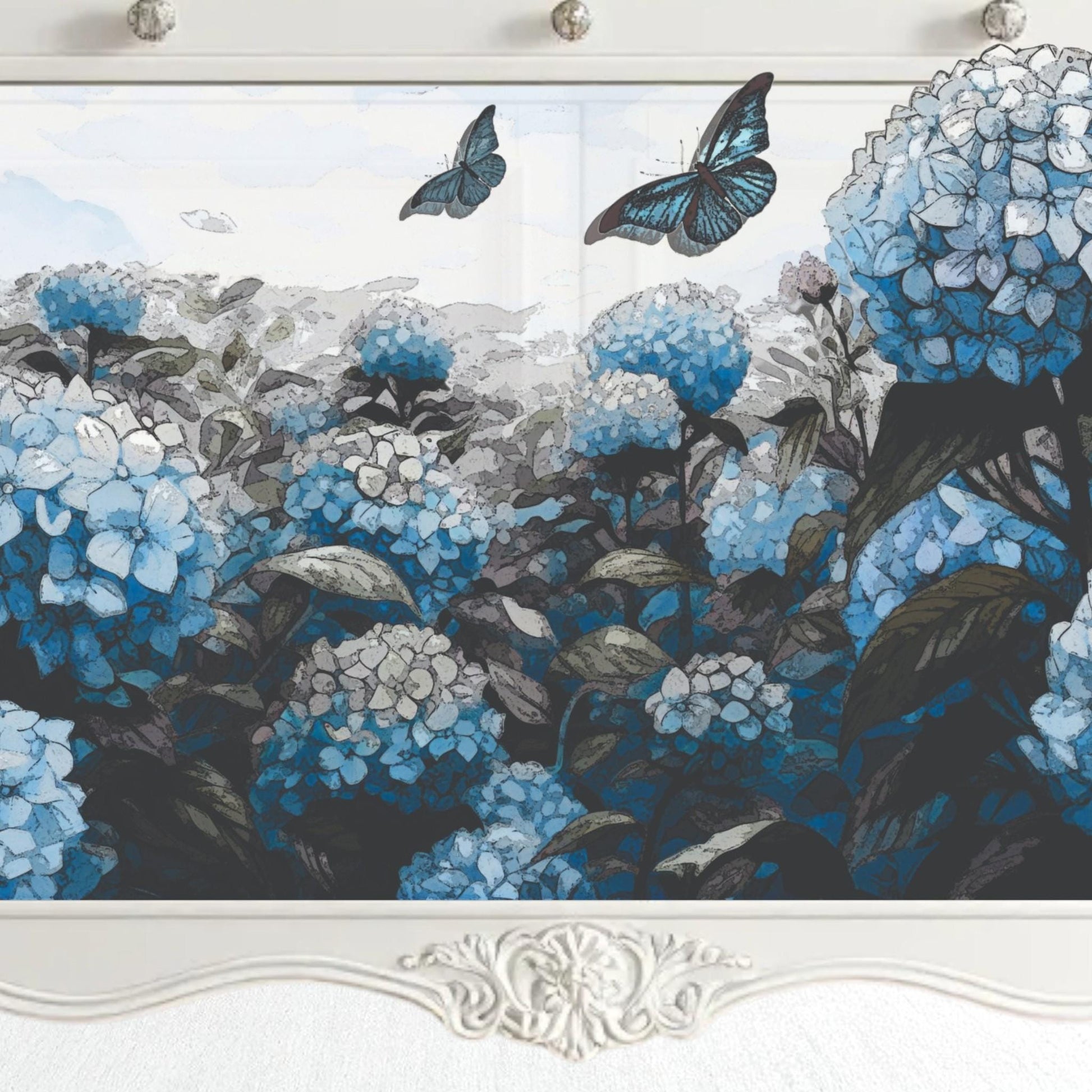 Let your creativity blossom with our "Hydrangea Dream" tissue paper. Measuring 21 inches by 29 inches, this high-quality rice paper is easy to cut, fold, and adhere, making your upcycling projects effortless and enjoyable. Its versatile design complements a variety of styles, from shabby chic to modern boho, adding a touch of nature-inspired elegance to your creations. Perfect for scrapbooking, furniture decals, decoupage techniques, or mixed media art, this decoupage paper is perfect for DIY