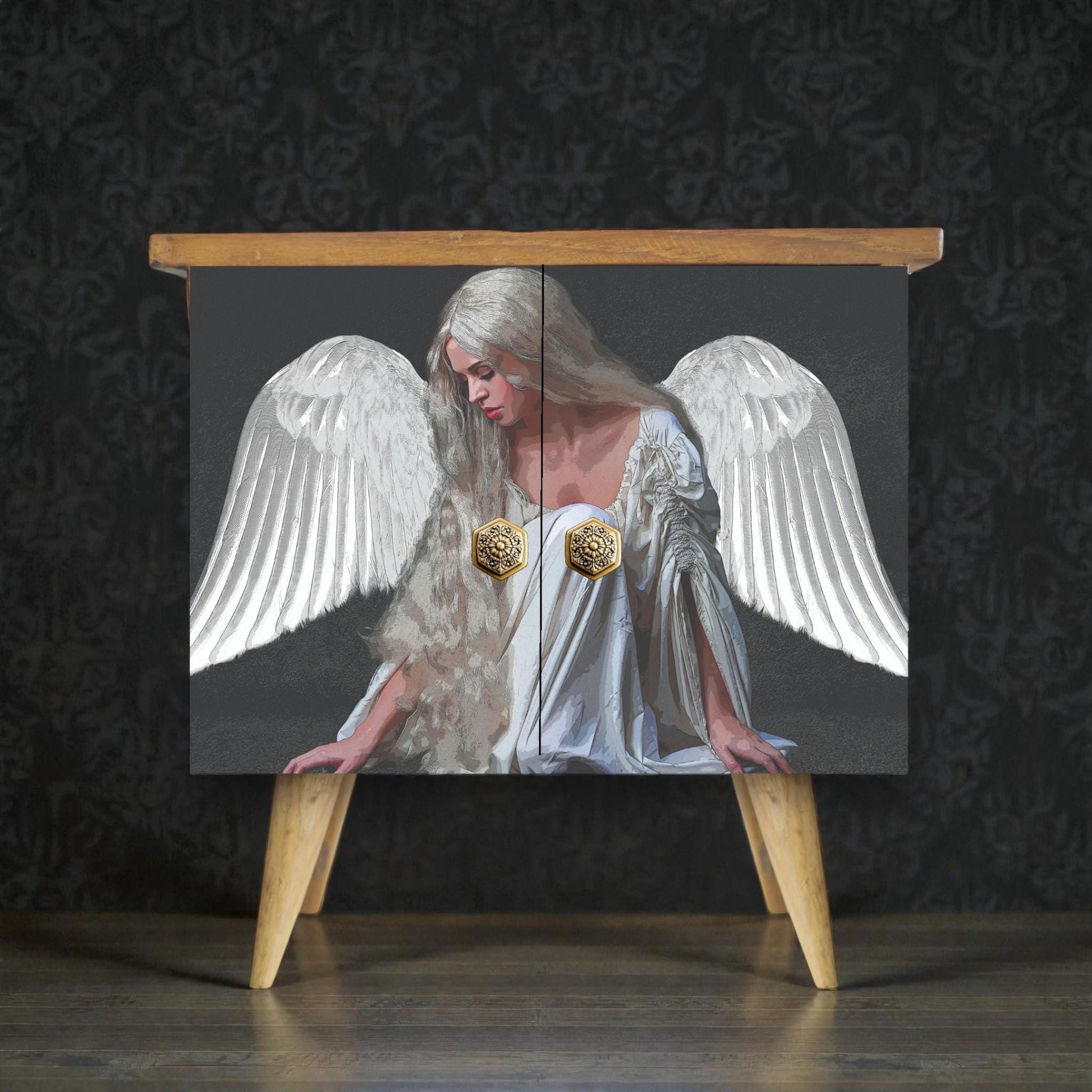 This stunning decoupage paper features an angelic design that brings a sense of peace and charm to your projects. Transform your DIY projects with this exquisite Angel Decoupage Paper, perfect for furniture upcycling, home decor, and Christmas crafts.  This rice paper adds a touch of elegance and artistry to any surface. Whether refurbishing vintage furniture, crafting unique wall art, or creating festive holiday decorations, this decoupage paper opens up endless creative possibilities.
