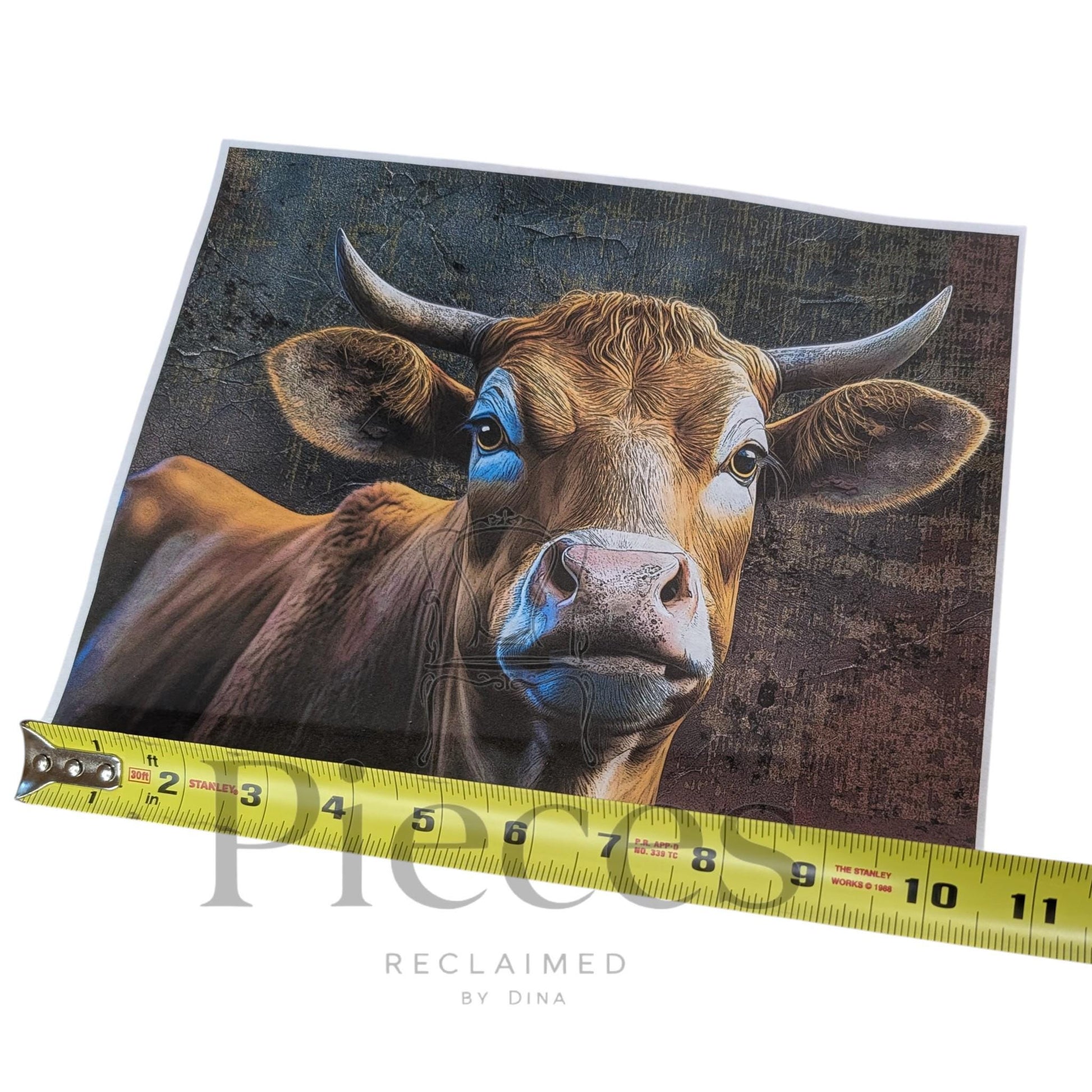 Highland Cow Decoupage Paper for Countryside Decor. Upcycle Furniture with this Paper Napkin. Transform your furniture and craft projects with our Highland Cow  Decoupage Paper, designed to bring authentic countryside charm to your space. This rustic tissue paper is perfect for upcycling tired furniture, adding a unique touch to wall decor, or enhancing your rustic DIY crafts. What sets this decoupage paper apart is its detailed highland cow design, crafted to evoke country side decor style