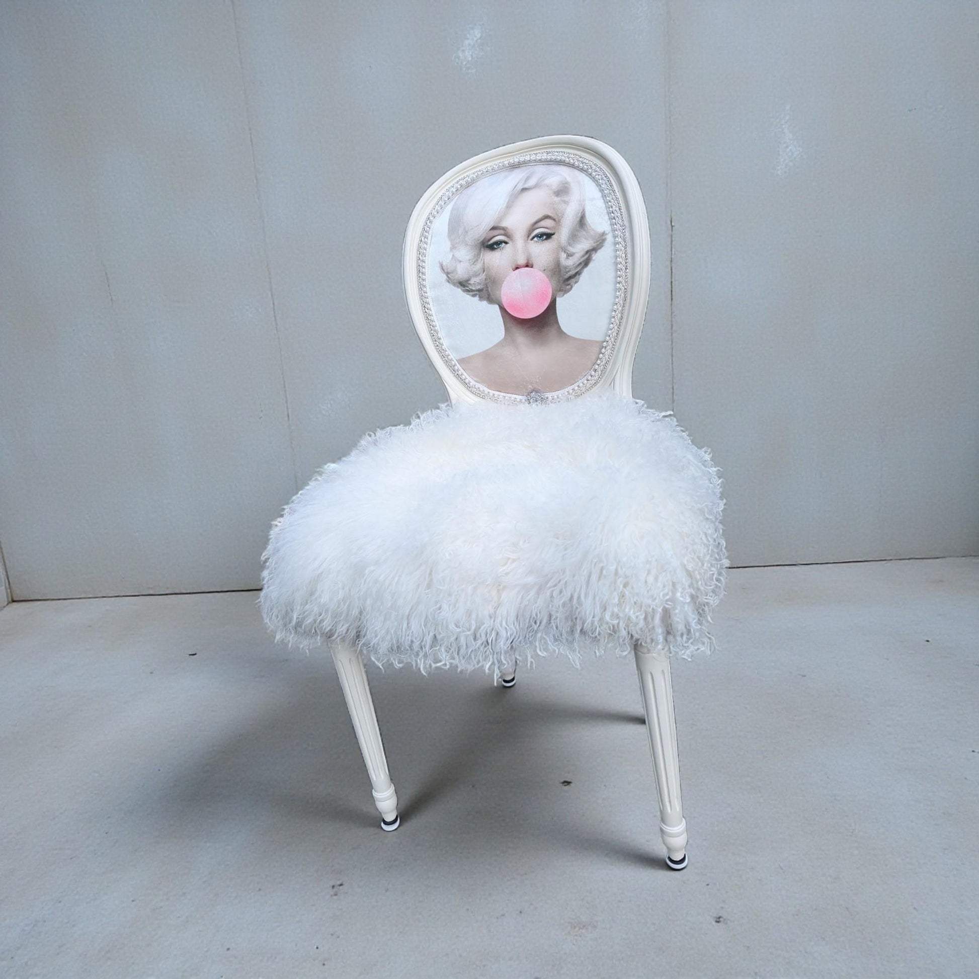 Marilyn Monroe Painted Chair Vintage. Discover the charm of the Marilyn Monroe Painted Chair Vintage Hollywood Decor Pop Art Vanity Accent Unique Bedroom Furniture Statement Piece—a timeless addition that transforms any space with iconic glamour and artistic flair. This chair is more than just seating; it’s a conversation starter and a tribute to classic Hollywood style, designed to stand out in your bedroom or vanity area while offering a distinctive blend of comfort and vintage appeal.