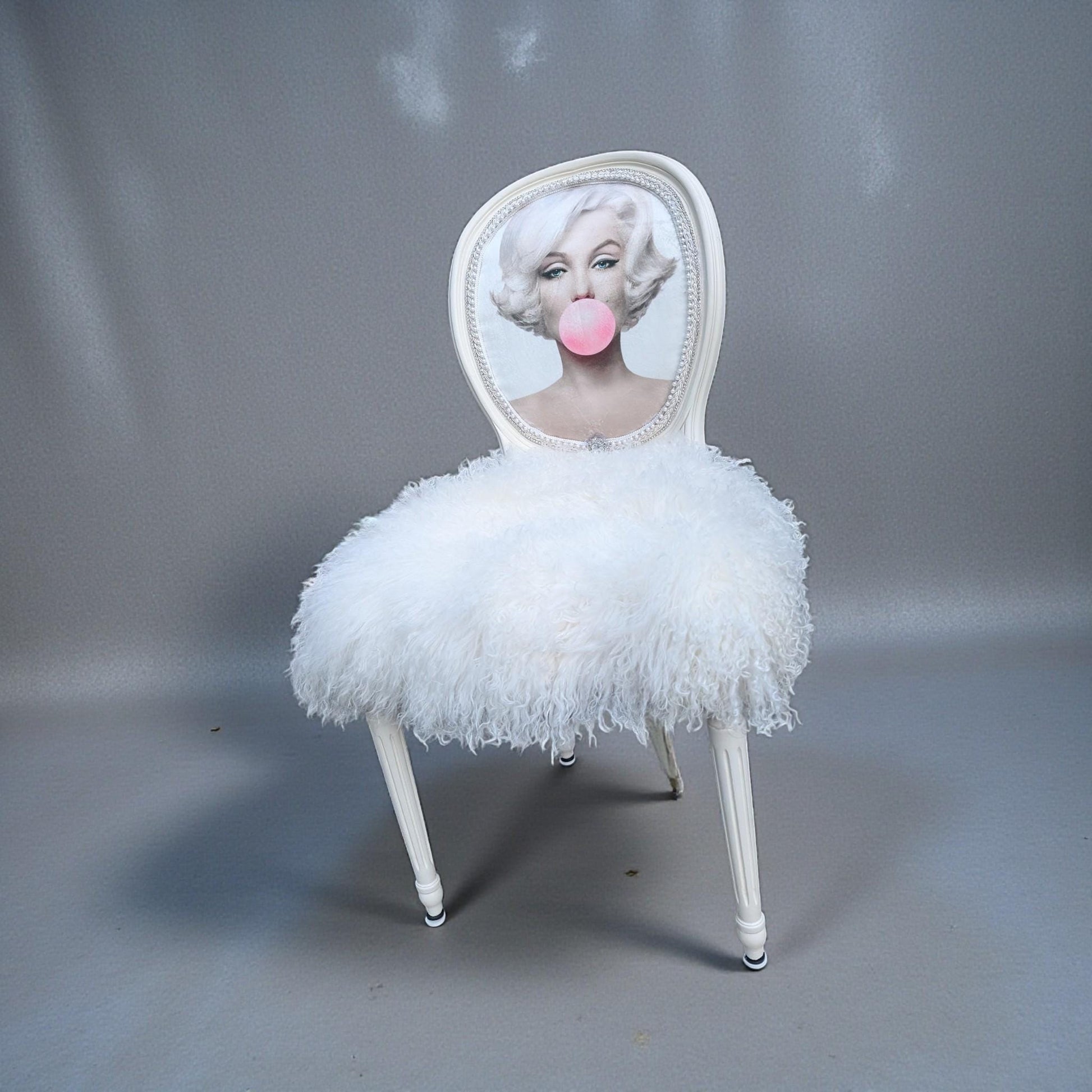 Marilyn Monroe Painted Chair Vintage. Discover the charm of the Marilyn Monroe Painted Chair Vintage Hollywood Decor Pop Art Vanity Accent Unique Bedroom Furniture Statement Piece—a timeless addition that transforms any space with iconic glamour and artistic flair. This chair is more than just seating; it’s a conversation starter and a tribute to classic Hollywood style, designed to stand out in your bedroom or vanity area while offering a distinctive blend of comfort and vintage appeal.