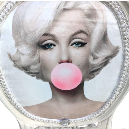 Marilyn Monroe Painted Chair Vintage. Discover the charm of the Marilyn Monroe Painted Chair Vintage Hollywood Decor Pop Art Vanity Accent Unique Bedroom Furniture Statement Piece—a timeless addition that transforms any space with iconic glamour and artistic flair. This chair is more than just seating; it’s a conversation starter and a tribute to classic Hollywood style, designed to stand out in your bedroom or vanity area while offering a distinctive blend of comfort and vintage appeal.