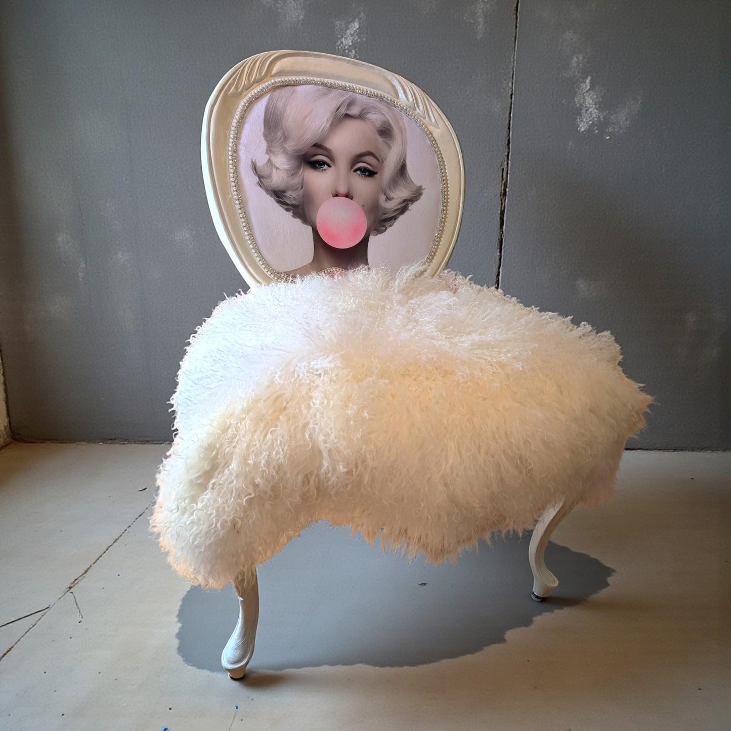 Marilyn Monroe Painted Chair Vintage. Discover the charm of the Marilyn Monroe Painted Chair Vintage Hollywood Decor Pop Art Vanity Accent Unique Bedroom Furniture Statement Piece—a timeless addition that transforms any space with iconic glamour and artistic flair. This chair is more than just seating; it’s a conversation starter and a tribute to classic Hollywood style, designed to stand out in your bedroom or vanity area while offering a distinctive blend of comfort and vintage appeal.
