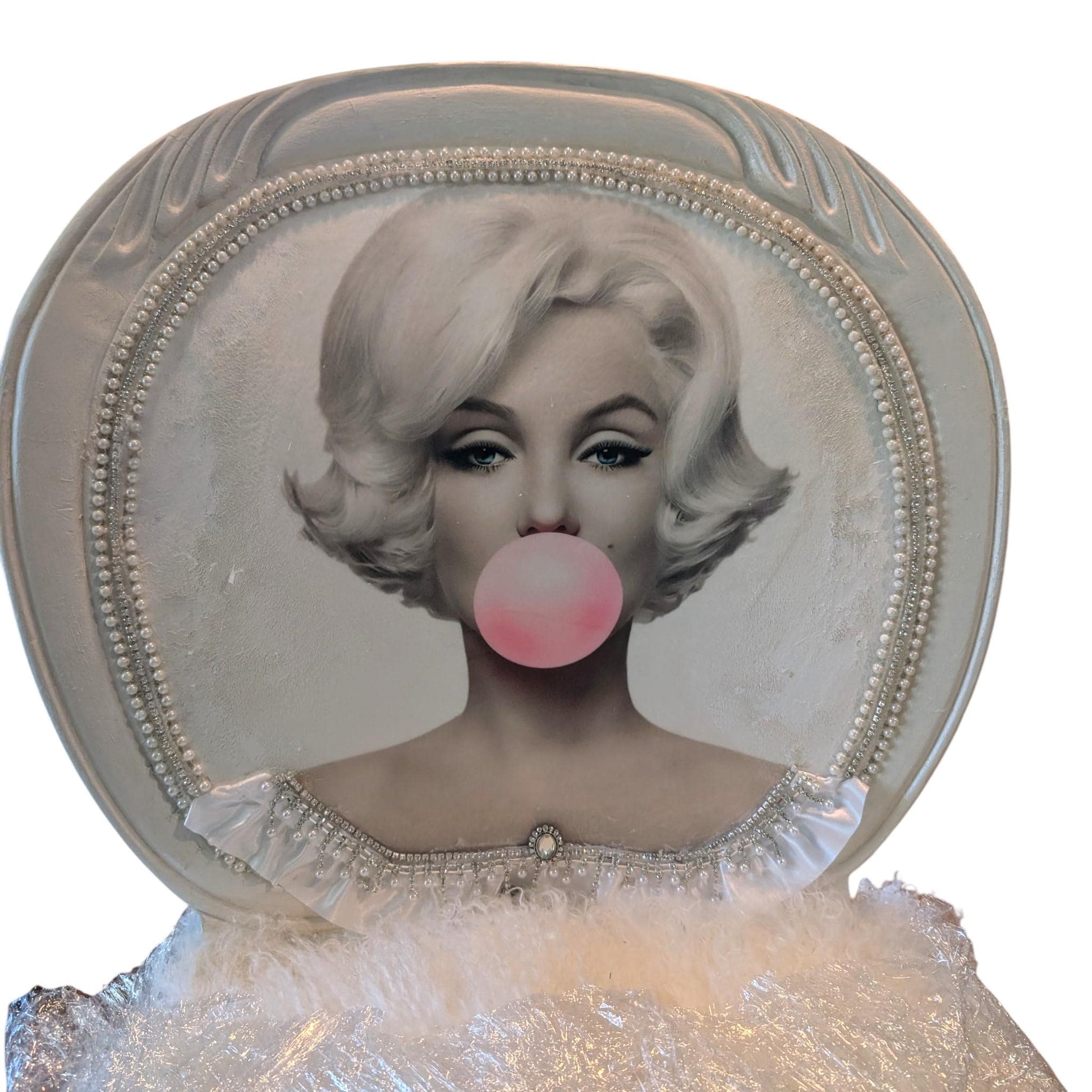 Marilyn Monroe Painted Chair Vintage. Discover the charm of the Marilyn Monroe Painted Chair Vintage Hollywood Decor Pop Art Vanity Accent Unique Bedroom Furniture Statement Piece—a timeless addition that transforms any space with iconic glamour and artistic flair. This chair is more than just seating; it’s a conversation starter and a tribute to classic Hollywood style, designed to stand out in your bedroom or vanity area while offering a distinctive blend of comfort and vintage appeal.