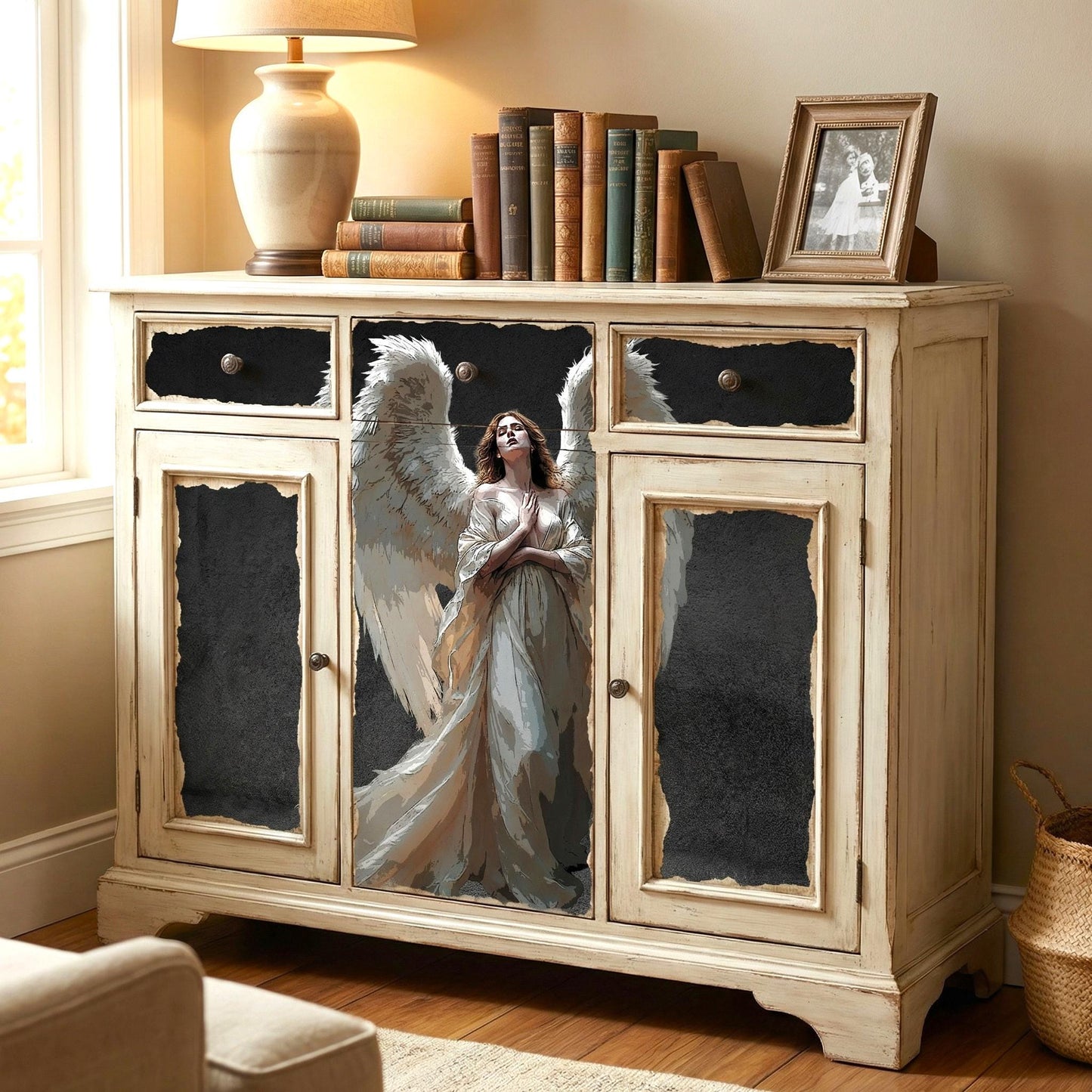 Angel Decoupage Paper. Transform your DIY projects with this exquisite Angel Decoupage Paper, perfect for furniture upcycling, home decor, and Christmas crafts. Designed for creative enthusiasts and interior decorators alike, this high-quality rice paper allows you to add a touch of elegance and artistry to any surface. Whether refurbishing vintage furniture, crafting unique wall art, or creating festive holiday decorations, this decoupage paper opens up endless creative possibilities.