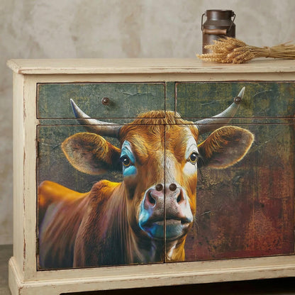 Decoupage paper. Transform your furniture and craft projects with our Highland Cow  Decoupage Paper, designed to bring authentic countryside charm to your space. This rustic tissue paper is perfect for upcycling tired furniture, adding a unique touch to wall decor, or enhancing your rustic DIY crafts. What sets this decoupage paper apart is its detailed highland cow design, crafted to evoke the freedom and spirit of farm life, making your creations truly stand out with genuine character.