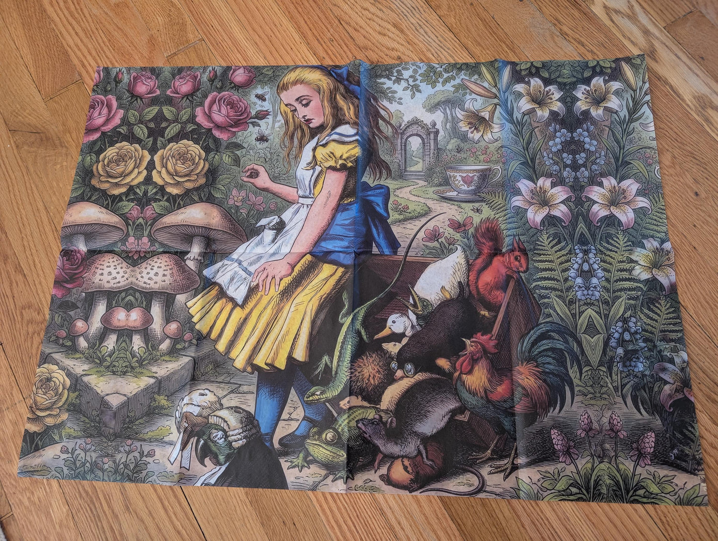 Discover the magic of storytelling with our Alice in Wonderland Decoupage Paper, a vibrant and whimsical addition to your DIY craft supplies. Perfect for adding a touch of fairy core charm to your projects, this high-quality tissue paper features detailed and colorful designs inspired by Lewis Carroll’s beloved characters and scenes. Whether you're creating whimsical home decor, themed party decorations, or unique craft pieces, this decoupage paper brings a splash of fantasy and imagination