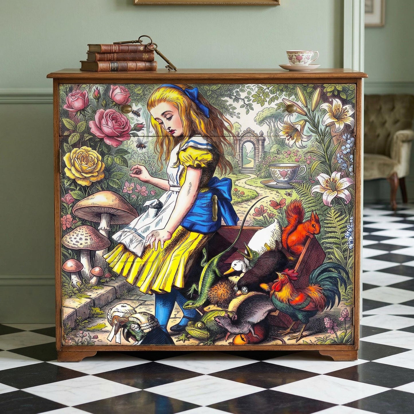 Discover the magic of storytelling with our Alice in Wonderland Decoupage Paper, a vibrant and whimsical addition to your DIY craft supplies. Perfect for adding a touch of fairy core charm to your projects, this high-quality tissue paper features detailed and colorful designs inspired by Lewis Carroll’s beloved characters and scenes. Whether you're creating whimsical home decor, themed party decorations, or unique craft pieces, this decoupage paper brings a splash of fantasy and imagination