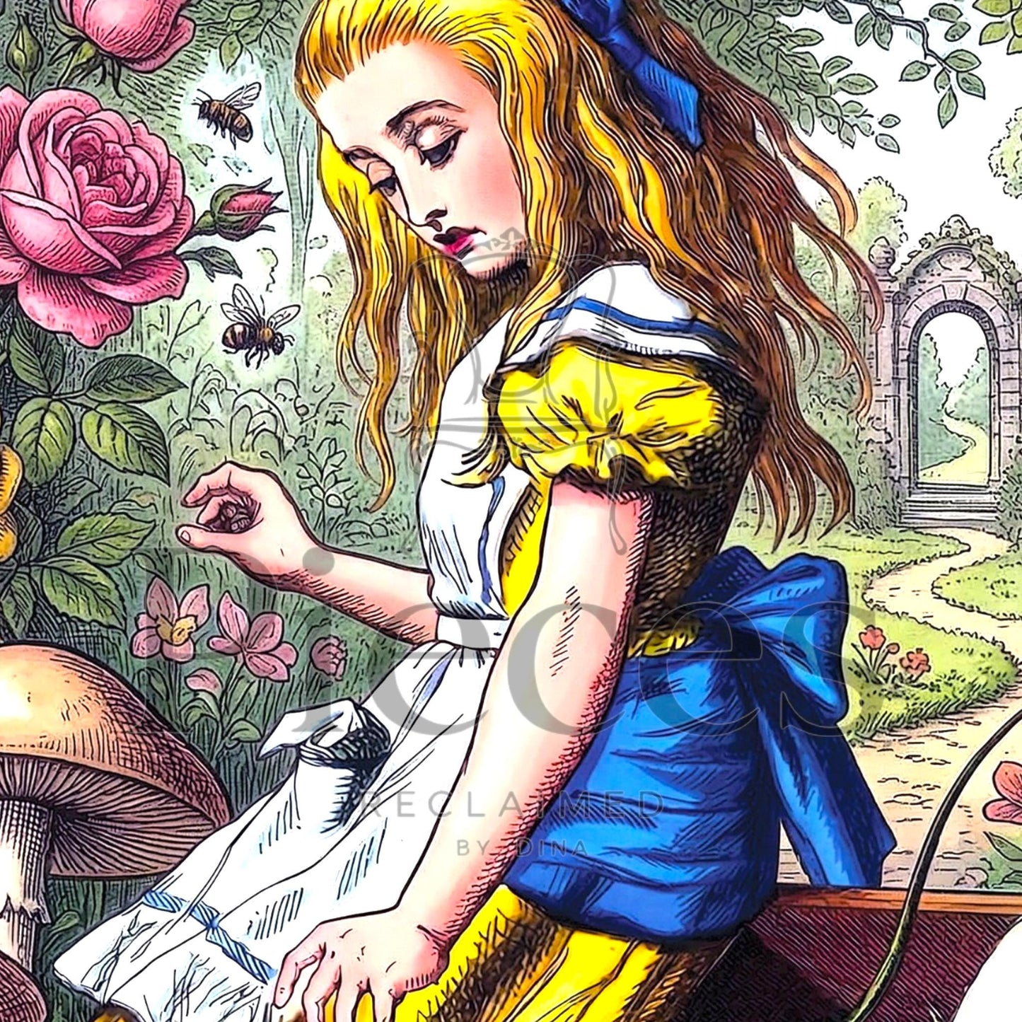 Alice in Wonderland Decoupage Paper, Whimsical Fairy Core Craft Tissue, Lewis Carroll Home Decor