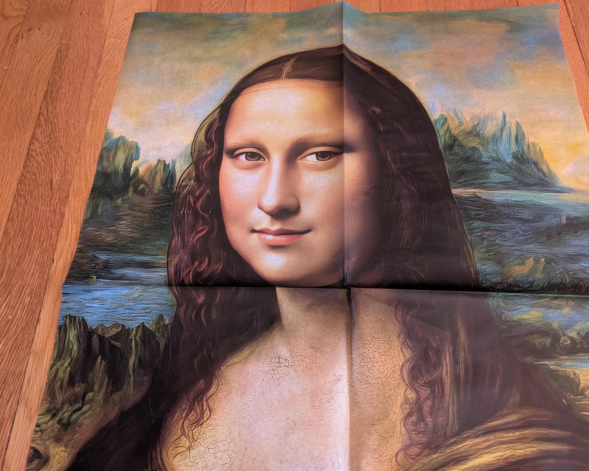 Transform your furniture and art projects with this stunning, large decoupage paper featuring a color-enhanced reproduction of Leonardo da Vinci's iconic Mona Lisa. Crafted from high-quality tissue paper. This decoupage paper Mona Lisa print, provide ample material for creative DIY upcycling and home remodeling. The delicate yet durable tissue allows for seamless layering and easy application on wood, metal, glass, and more, making it perfect for both DIY enthusiasts and professional crafters.