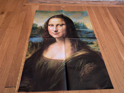Transform your furniture and art projects with this stunning, large decoupage paper featuring a color-enhanced reproduction of Leonardo da Vinci's iconic Mona Lisa. Crafted from high-quality tissue paper. This decoupage paper Mona Lisa print, provide ample material for creative DIY upcycling and home remodeling. The delicate yet durable tissue allows for seamless layering and easy application on wood, metal, glass, and more, making it perfect for both DIY enthusiasts and professional crafters.
