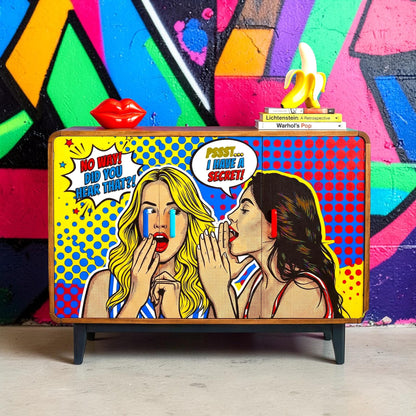 Funky Pop Art Decoupage Paper, Whimsical Tissue for Furniture Upcycling, Maximalist Decor