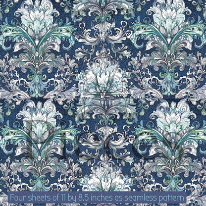 Transform your furniture and craft projects with our stunning Decoupage Paper for Furniture, featuring vibrant multi-color floral damask patterns in plum, teal, and purple hues. Designed specifically for DIY upcycling, furniture makeovers, scrapbooking, and home decor, this tissue paper adds a touch of elegance and artistic flair to any surface. The eye-catching damask designs are perfect for creating personalized, one-of-a-kind pieces that stand out.