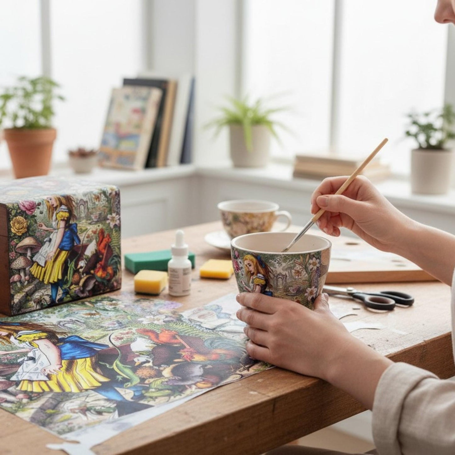 Discover the magic of storytelling with our Alice in Wonderland Decoupage Paper, a vibrant and whimsical addition to your DIY craft supplies. Perfect for adding a touch of fairy core charm to your projects, this high-quality tissue paper features detailed and colorful designs inspired by Lewis Carroll’s beloved characters and scenes. Whether you're creating whimsical home decor, themed party decorations, or unique craft pieces, this decoupage paper brings a splash of fantasy and imagination