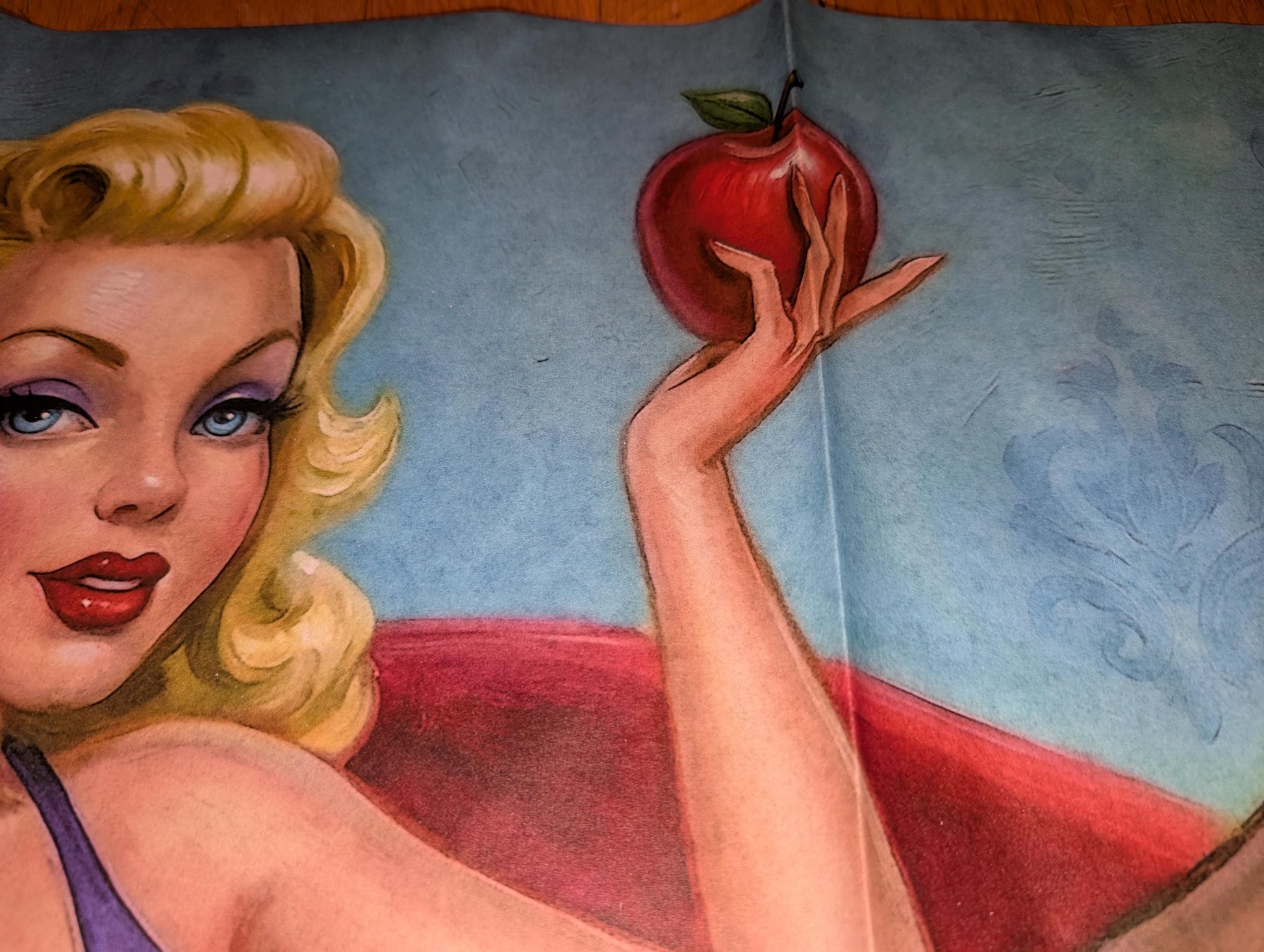 Add a touch of whimsical sophistication to your furniture and craft projects with our Funky Decoupage Paper featuring the captivating "Woman with an Apple" design. Perfect for DIY furniture art, book scrapping, and upcycling, this eye-catching tissue paper combines modern style with playful charm, making every piece uniquely yours. Crafted with high-quality decoupage paper, this design showcases a stylish silhouette of a woman in striking high heels, with an apple against  blue background.
