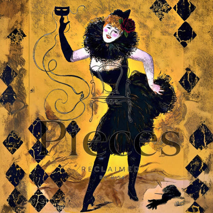 Add a touch of whimsical sophistication to your furniture and craft projects with our Funky Decoupage Paper featuring the captivating " The Dancer" design. This design is an enhanced reproduction of a vintage poster. Perfect for DIY furniture art, book scrapping, and upcycling, this eye-catching tissue paper combines modern style with playful charm, making every piece uniquely yours. Crafted with high-quality decoupage paper, this design showcases a stylish silhouette of a woman dancing.