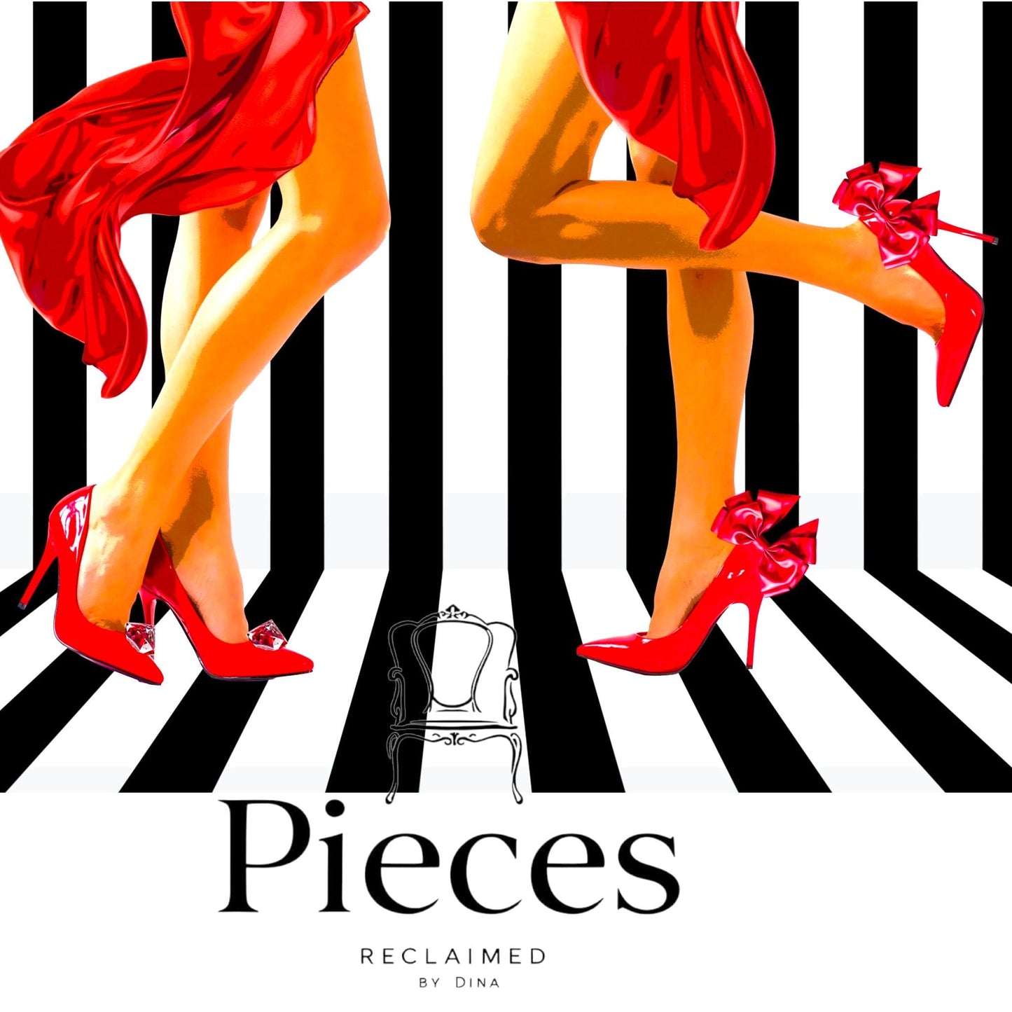 Add a touch of whimsical sophistication to your furniture and crafts with our Funky Decoupage Paper featuring the captivating "Woman in Red Heels" design. Perfect for DIY furniture art, book scrapping, and upcycling, this eye-catching tissue paper combines modern style with playful charm, making every piece uniquely yours. Crafted with high-quality decoupage paper, this design showcases a stylish silhouette of a woman’s legs in striking red high heels, set against a bold striped background.