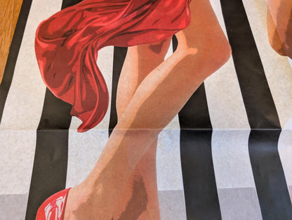 Add a touch of whimsical sophistication to your furniture and crafts with our Funky Decoupage Paper featuring the captivating "Woman in Red Heels" design. Perfect for DIY furniture art, book scrapping, and upcycling, this eye-catching tissue paper combines modern style with playful charm, making every piece uniquely yours. Crafted with high-quality decoupage paper, this design showcases a stylish silhouette of a woman’s legs in striking red high heels, set against a bold striped background.