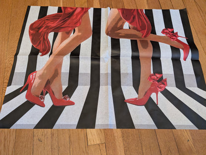 Add a touch of whimsical sophistication to your furniture and crafts with our Funky Decoupage Paper featuring the captivating "Woman in Red Heels" design. Perfect for DIY furniture art, book scrapping, and upcycling, this eye-catching tissue paper combines modern style with playful charm, making every piece uniquely yours. Crafted with high-quality decoupage paper, this design showcases a stylish silhouette of a woman’s legs in striking red high heels, set against a bold striped background.