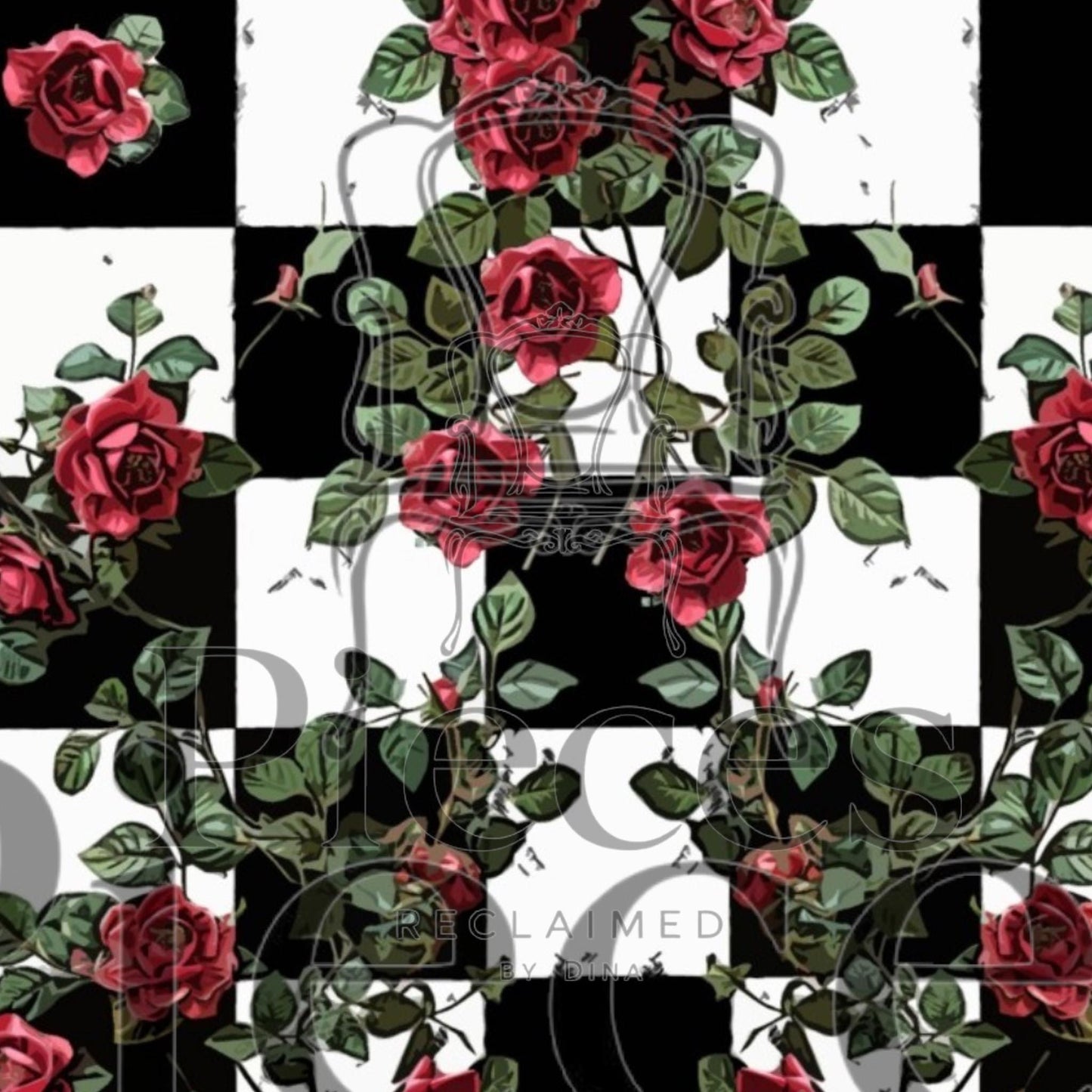Large Decoupage Paper: Checkerboard Pattern Black and White Upcycling Tissue. Featuring a  checkerboard pattern in  black and white. Perfect for crafters, decorators, and upcycling enthusiasts, this high-quality tissue paper allows you to effortlessly elevate furniture, home decor, and craft pieces into personalized masterpieces. Whether you're redesigning vintage furniture, creating unique wall art, or embellishing glass and metal surfaces, this versatile decoupage paper is your go-to choice