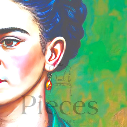 Frida Kahlo Decoupage Paper | Mexican Folk Art Tissue Paper for Crafts, Home Decor, and  Wall Art. Bring vibrant Mexican folk art into your creative projects with this stunning Frida Kahlo Decoupage Paper. Designed as a high-quality tissue paper, this 8.5 by 11-inch sheet features a captivating depiction of the iconic artist, perfect for adding a touch of retro elegance and modern flair to your home decor, crafts, and DIY masterpieces. Mexican folk wall art. Frida print. Frida Kahlo wall art