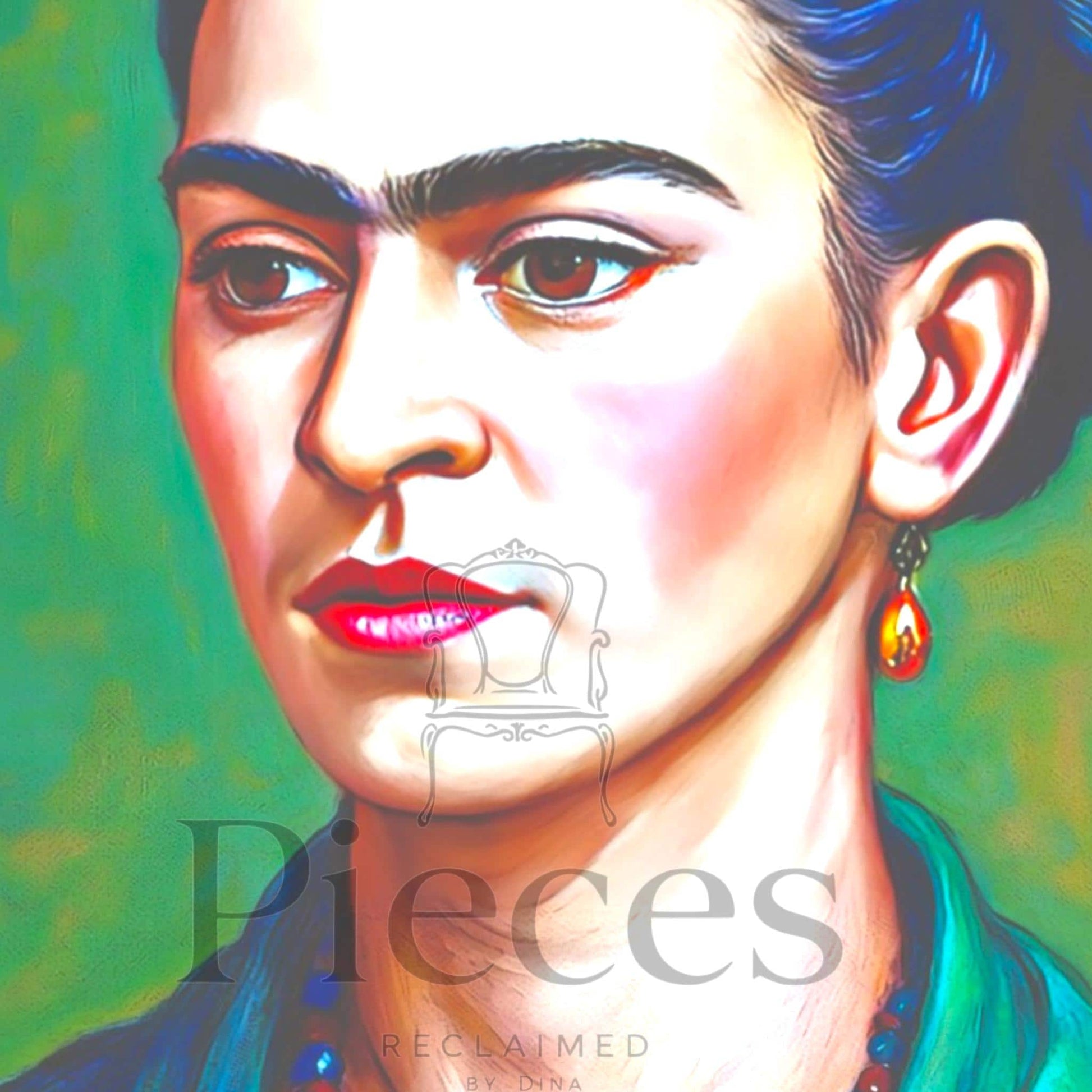 Frida Kahlo Decoupage Paper | Mexican Folk Art Tissue Paper for Crafts, Home Decor, and  Wall Art. Bring vibrant Mexican folk art into your creative projects with this stunning Frida Kahlo Decoupage Paper. Designed as a high-quality tissue paper, this 8.5 by 11-inch sheet features a captivating depiction of the iconic artist, perfect for adding a touch of retro elegance and modern flair to your home decor, crafts, and DIY masterpieces. Mexican folk wall art. Frida print. Frida Kahlo wall art