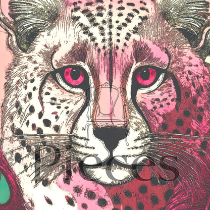 Fairy Core Decoupage Paper Pink Tiger Design. Upcycle furniture & Home Decor Supplies