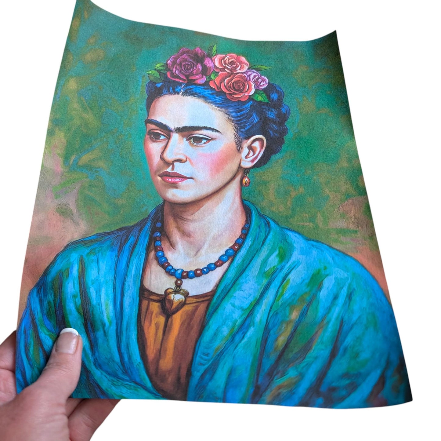 Frida Kahlo Decoupage Paper | Mexican Folk Art Tissue Paper for Crafts, Home Decor, and  Wall Art. Bring vibrant Mexican folk art into your creative projects with this stunning Frida Kahlo Decoupage Paper. Designed as a high-quality tissue paper, this 8.5 by 11-inch sheet features a captivating depiction of the iconic artist, perfect for adding a touch of retro elegance and modern flair to your home decor, crafts, and DIY masterpieces. Mexican folk wall art. Frida print. Frida Kahlo wall art