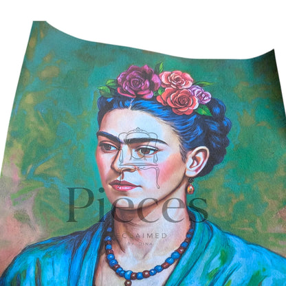 Frida Kahlo Decoupage Paper | Mexican Folk Art Tissue Paper for Crafts, Home Decor, and  Wall Art. Bring vibrant Mexican folk art into your creative projects with this stunning Frida Kahlo Decoupage Paper. Designed as a high-quality tissue paper, this 8.5 by 11-inch sheet features a captivating depiction of the iconic artist, perfect for adding a touch of retro elegance and modern flair to your home decor, crafts, and DIY masterpieces. Mexican folk wall art. Frida print. Frida Kahlo wall art