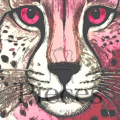 Fairy Core Decoupage Paper Pink Tiger Design. Upcycle furniture & Home Decor Supplies