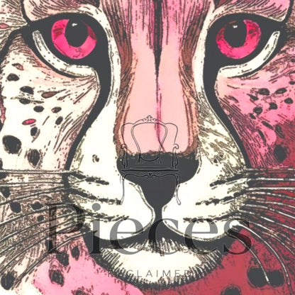 Fairy Core Decoupage Paper Pink Tiger Design. Upcycle furniture & Home Decor Supplies