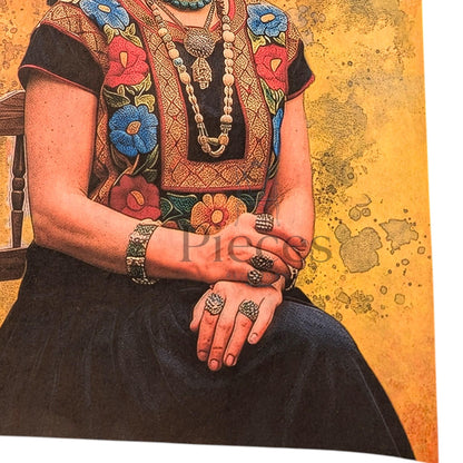 Frida Kahlo Decoupage Paper | Mexican Folk Art Tissue Paper for Crafts, Home Decor, and  Wall Art. Bring vibrant Mexican folk art into your creative projects with this stunning Frida Kahlo Decoupage Paper. Designed as a high-quality tissue paper, this 8.5 by 11-inch sheet features a captivating depiction of the iconic artist, perfect for adding a touch of retro elegance and modern flair to your home decor, crafts, and DIY masterpieces. Mexican folk wall art. Frida print. Frida Kahlo wall art