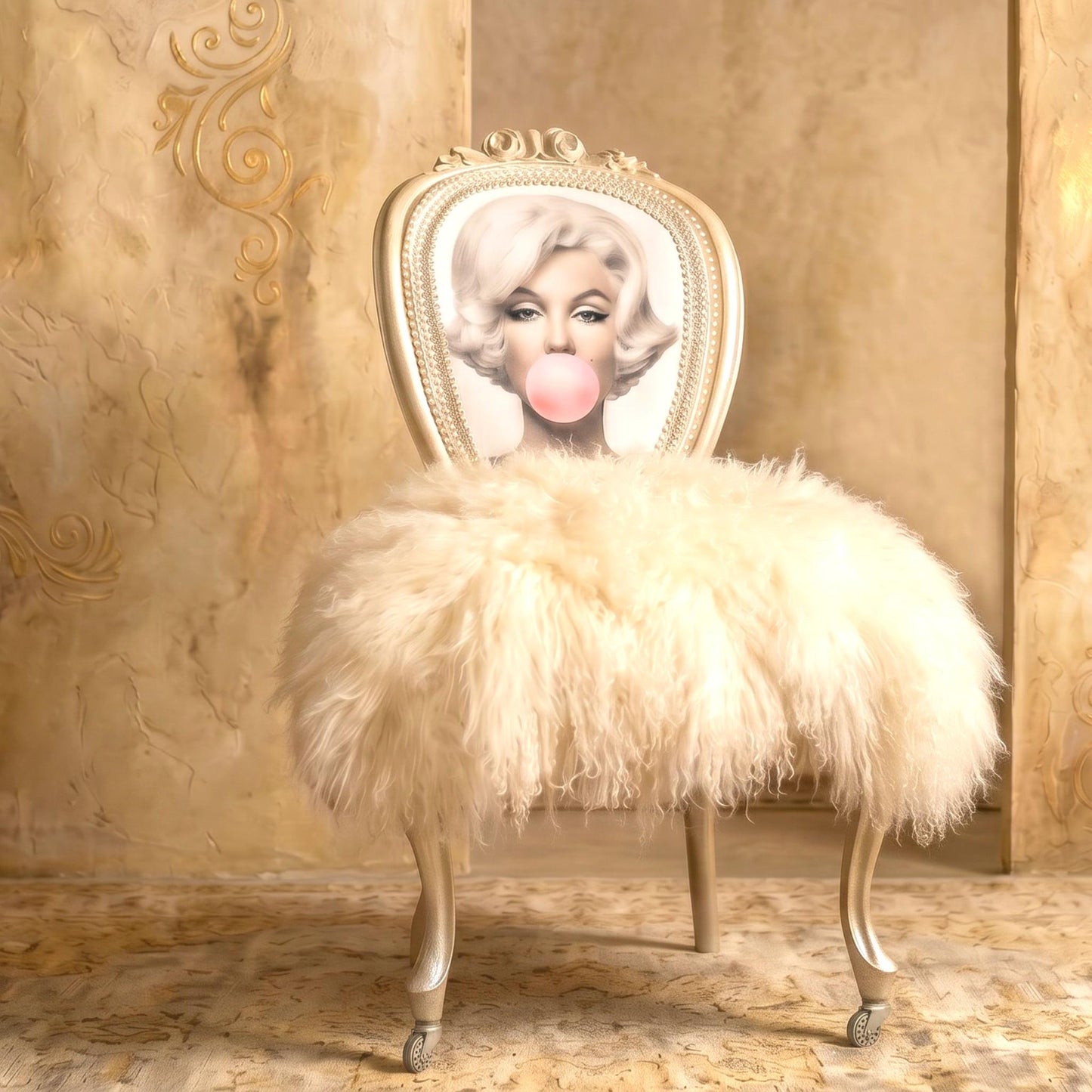 Marilyn Monroe Painted Chair Vintage. Discover the charm of the Marilyn Monroe Painted Chair Vintage Hollywood Decor Pop Art Vanity Accent Unique Bedroom Furniture Statement Piece—a timeless addition that transforms any space with iconic glamour and artistic flair. This chair is more than just seating; it’s a conversation starter and a tribute to classic Hollywood style, designed to stand out in your bedroom or vanity area while offering a distinctive blend of comfort and vintage appeal.